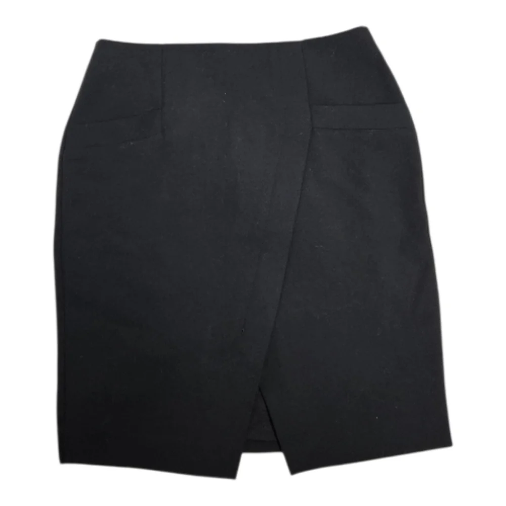 NEW Loft‎ black faux wrap business casual skirt petite 6